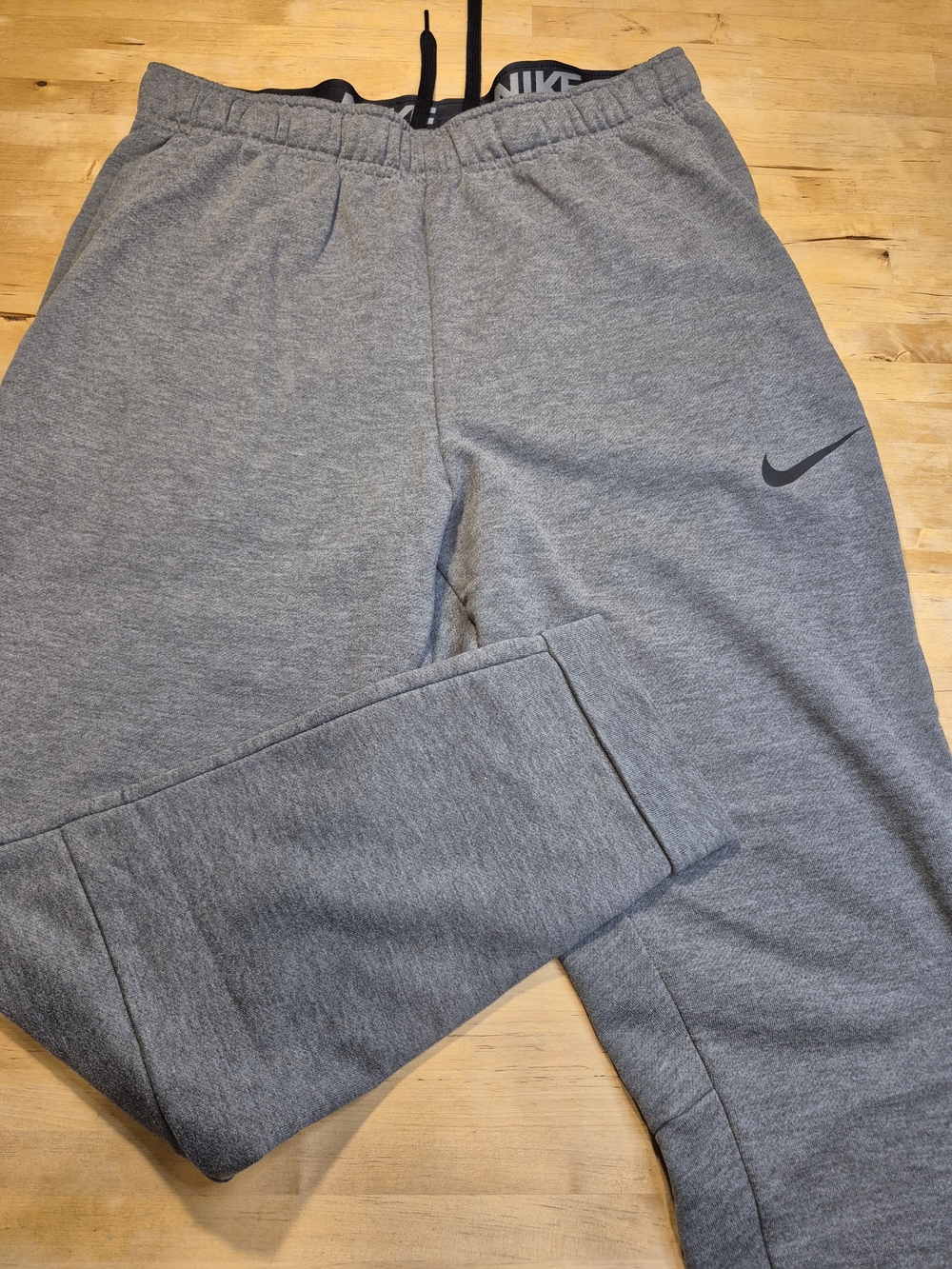 Nike Men’s Heather Gray Fleece Joggers with Swoosh